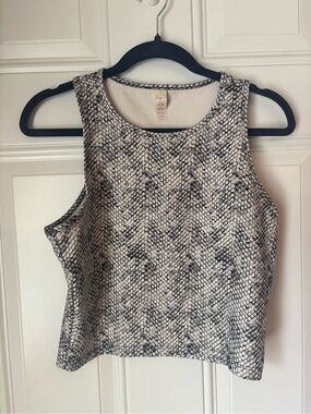 Balance Collection Snake-Print Cropped Tank - White, Black